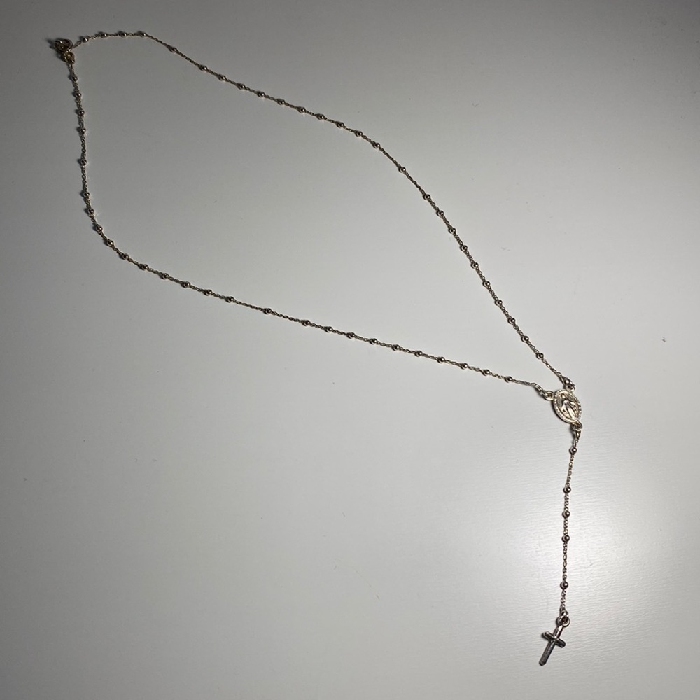 Sterling silver rosary necklace
